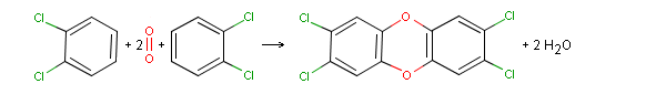 Oxidace dichlorbenzenu na dioxin