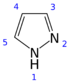 Pyrazole 2D numbered.png