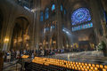 The 37m nave and massive 12,9m rose window (buit in 1260) of the Cathédrale Notre Dame de Paris-Flickr.jpg