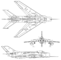 MiG-19 3-view drawing.png