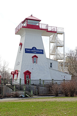 "The Fredericton Lighthouse is a faux lighthouse on the bank of the St. John River in Fredericton."