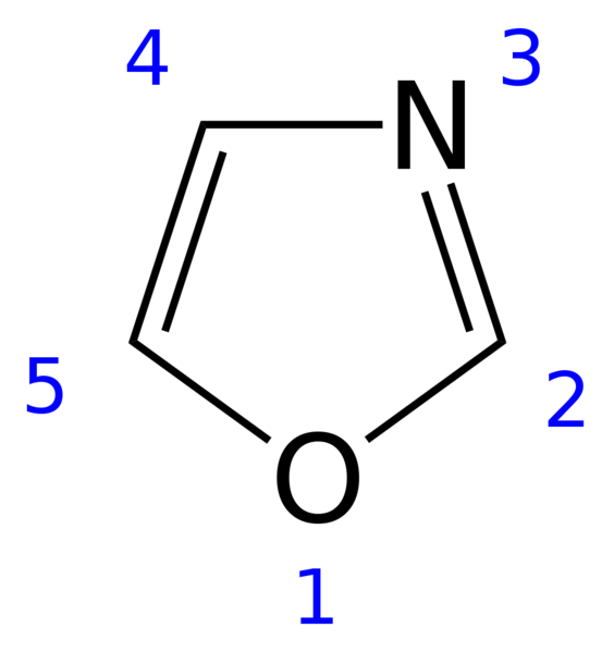 Soubor:Oxazole 2D numbered.png