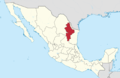 Nuevo Leon in Mexico (location map scheme).png