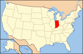 Indiana na mapě USA