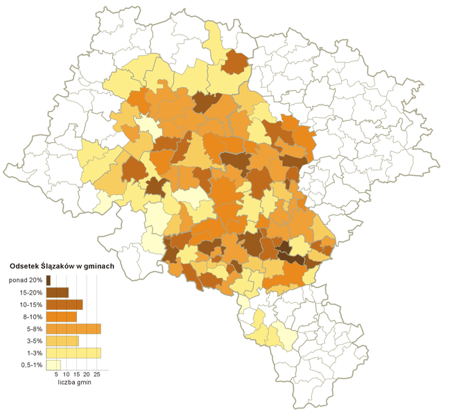 Soubor:Gminy zamieszkane przez Ślązaków.png