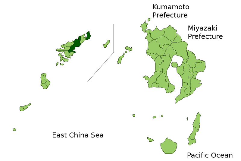 Soubor:Amami in Kagoshima Prefecture.png